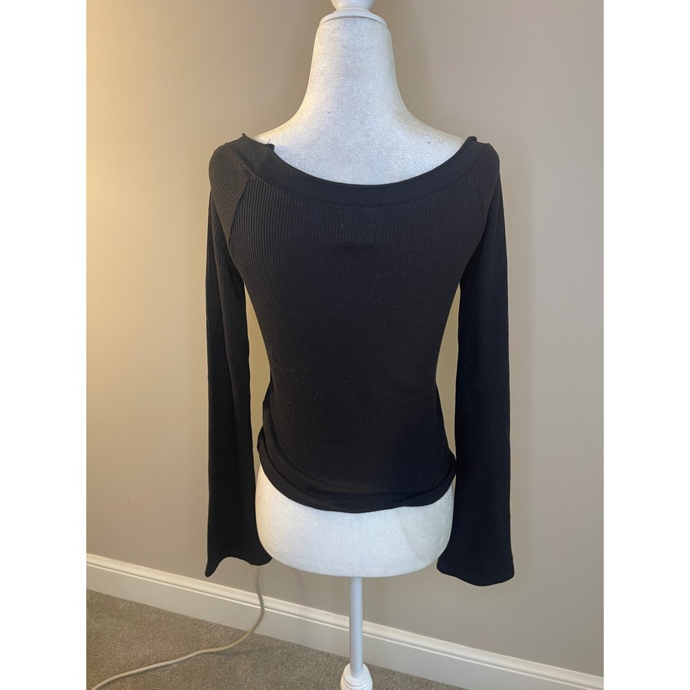 BDG Thermal Top Bell Sleeve‎ Long Sleeve Ribbed Knit Urban Outfitters M